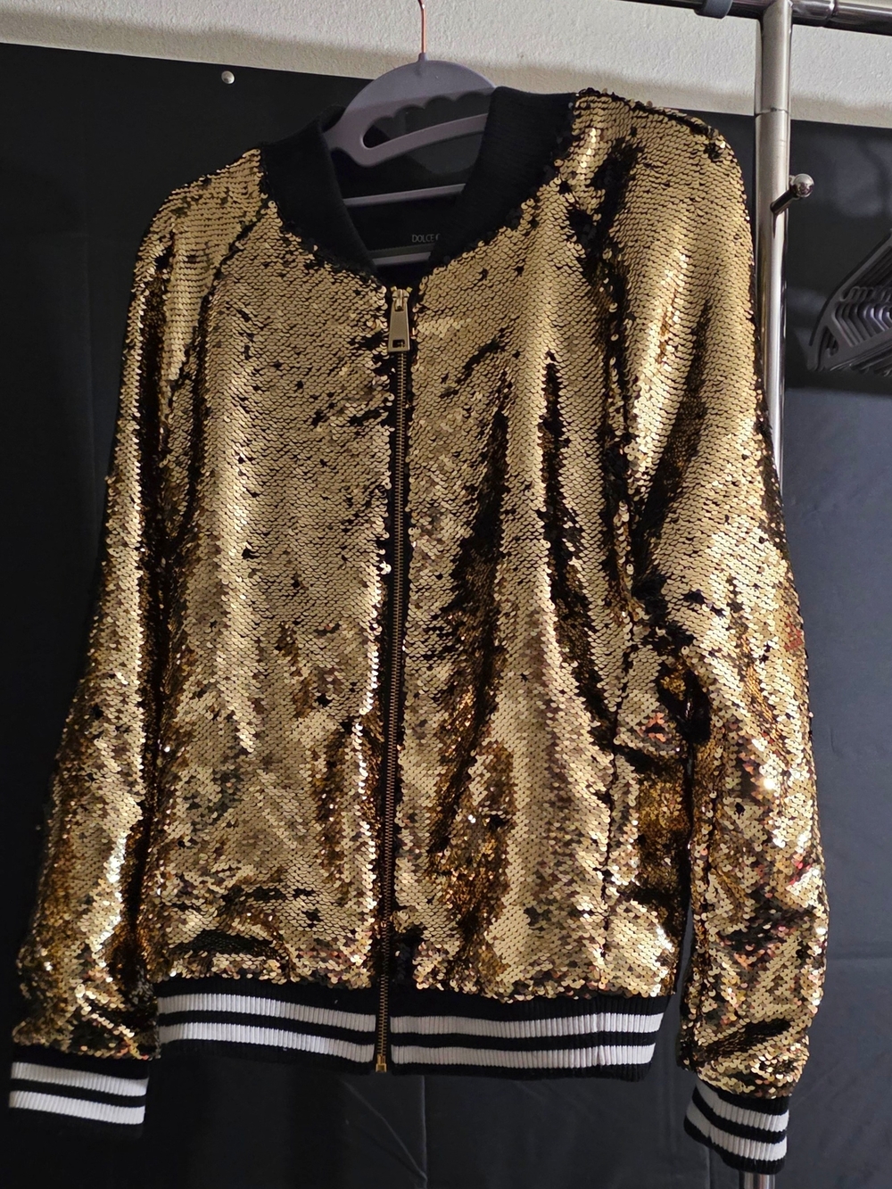 Dolce Cabo Gold Sequin Track Suit Jacket